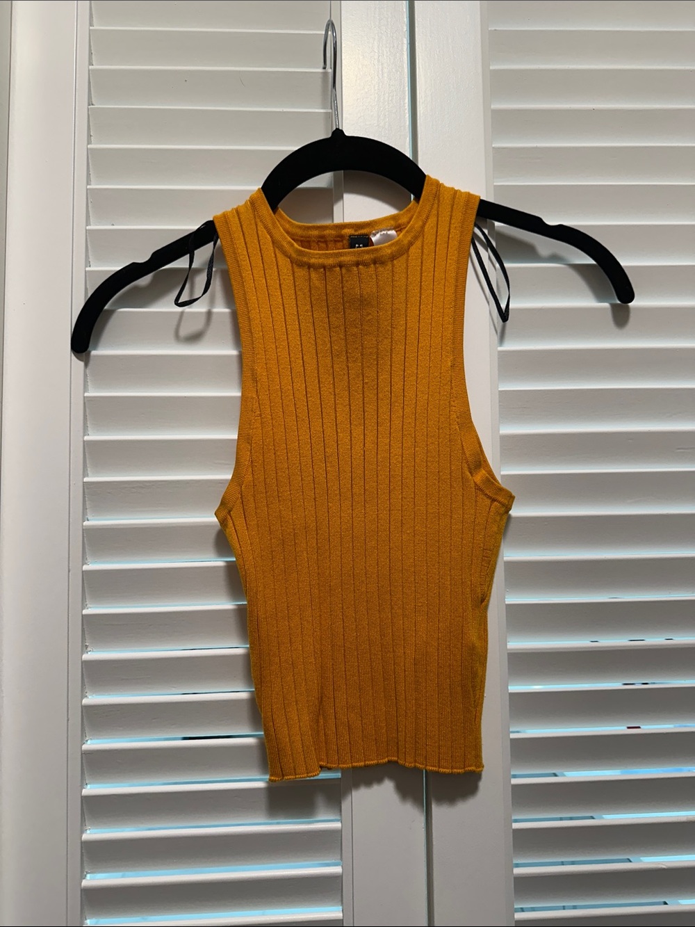 H&M Ribbed Sleeveless Top in Warm Mustard